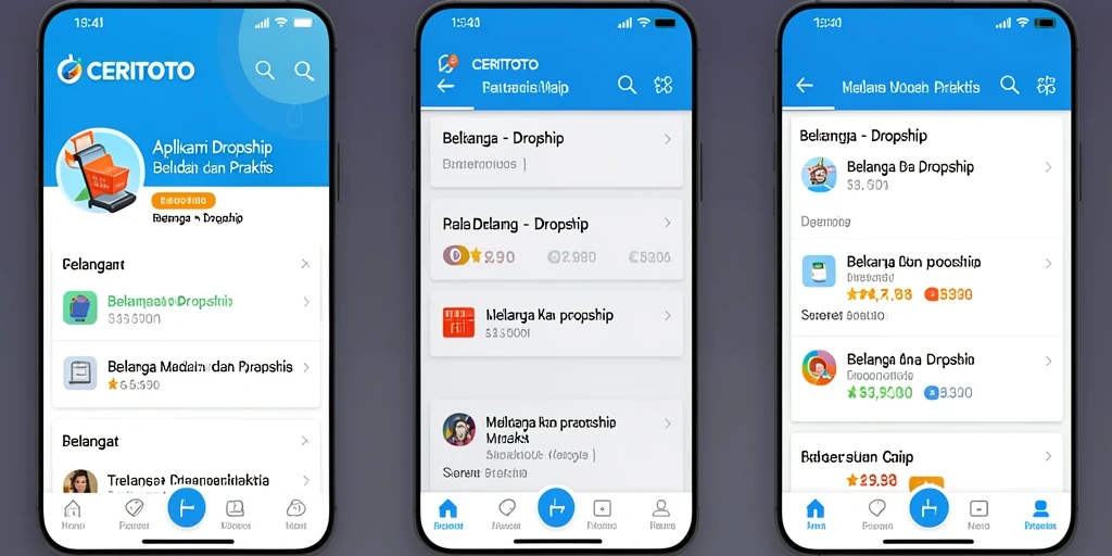Tampilan antarmuka CERITOTO yang user-friendly untuk dropshipping.