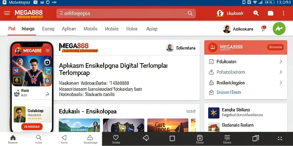 Antarmuka MEGA888 yang sederhana dan informatif.