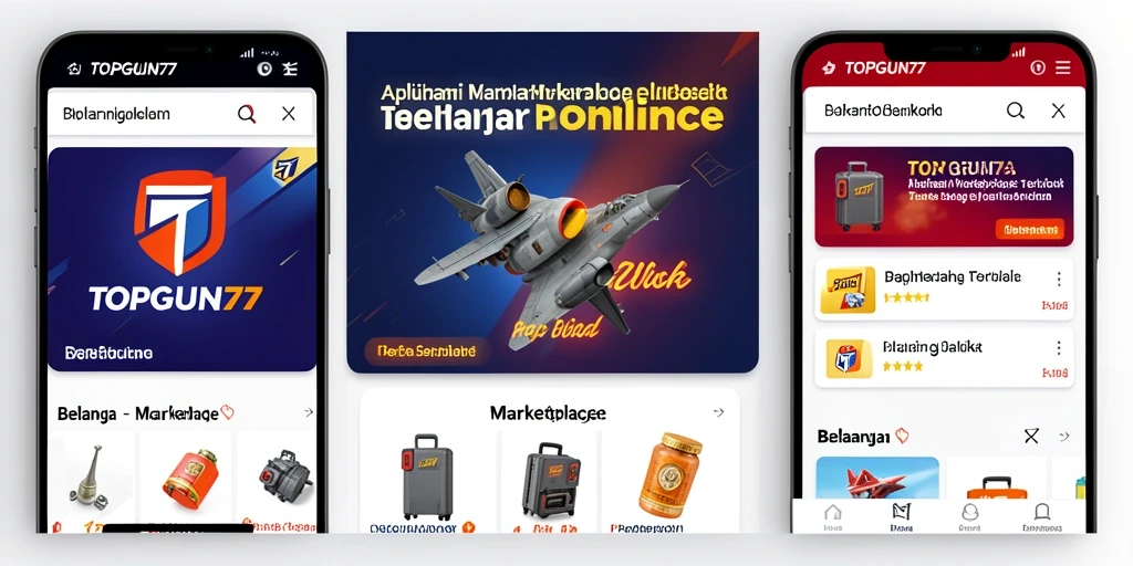 Antarmuka pengguna yang mudah dan menarik di aplikasi TOPGUN77.