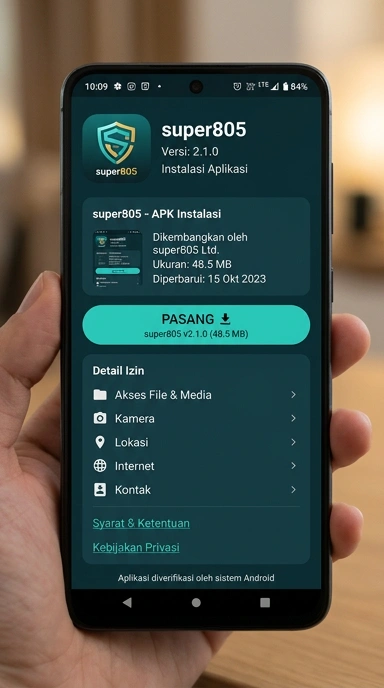 Tampilan halaman APK super805