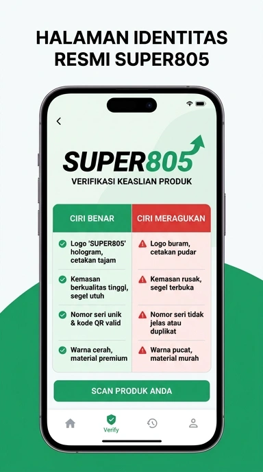 Tampilan kanal resmi super805